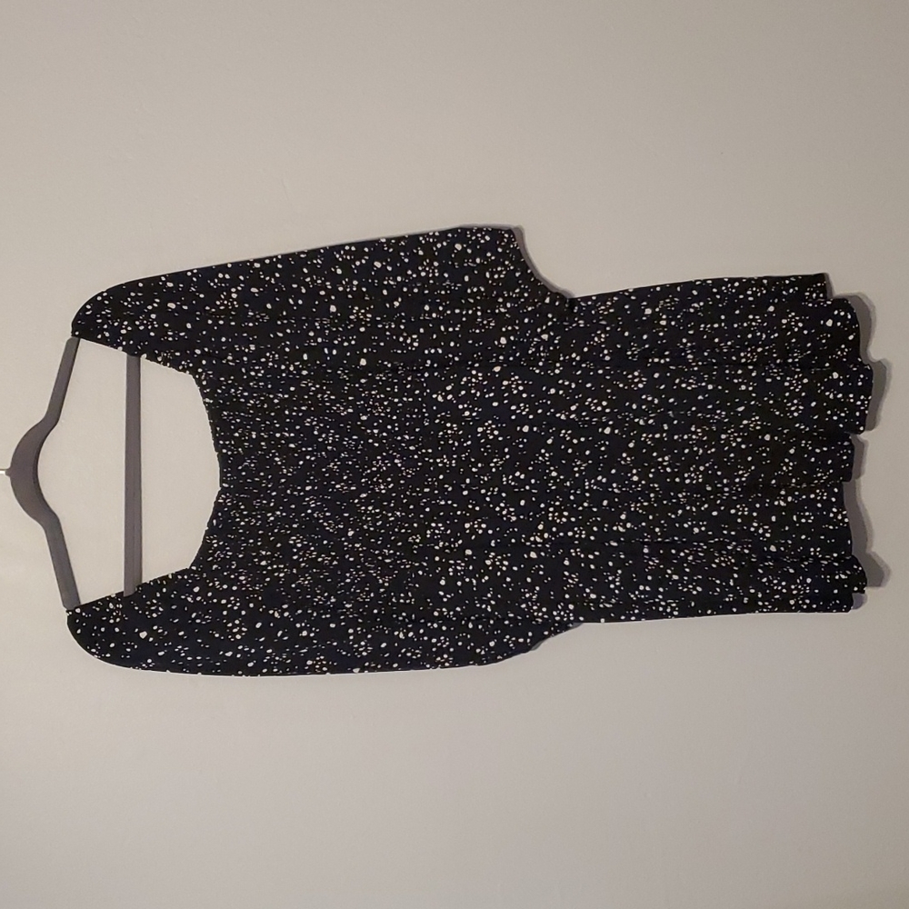 Terra & Sky black and white splatter midi dress